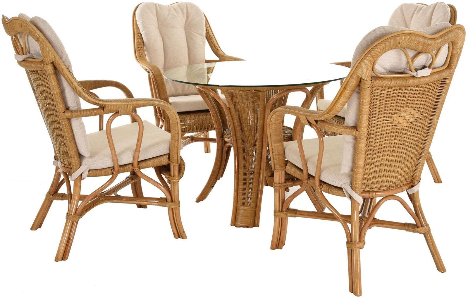 Krines Home Sitzgruppe Rattangruppe Wintergartenset Wintergarten Natur